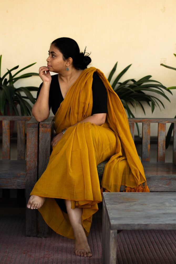 Handwoven Mul Cotton: Mustard Yellow