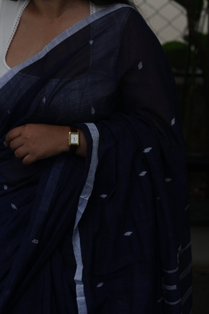 Dark Night: Handwoven Jamdani - Image 6