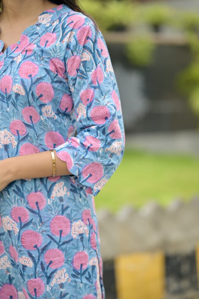 Rang: Handblock Sanganeri Print Kurta Set - Image 5