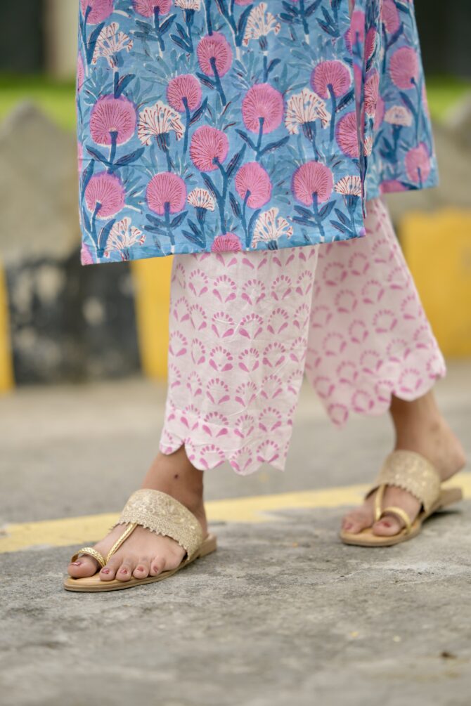 Rang: Handblock Sanganeri Print Kurta Set - Image 3